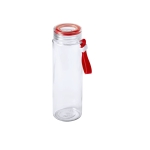 Flasche mit transparentem Körper und BPA-freiem Deckel, 420 ml farbe rot erste Ansicht