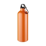 Große bedruckbare Aluminiumflasche mit Karabinerhaken, 770 ml farbe orange zweite Vorderansicht