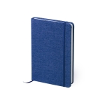 B6-Taschennotizbuch mit Cover aus weichem Polyester und Linien-Seiten farbe blau erste Ansicht