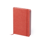 B6-Taschennotizbuch mit Cover aus weichem Polyester und Linien-Seiten farbe rot erste Ansicht