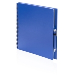 Notizbuch mit Soft-Touch-Cover aus recyceltem Karton mit Kuli, A4 farbe blau