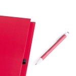 Notizbuch mit Soft-Touch-Cover aus recyceltem Karton mit Kuli, A4 farbe rot dritte Ansicht