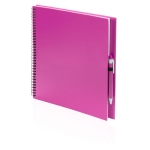 Notizbuch mit Soft-Touch-Cover aus recyceltem Karton mit Kuli, A4 farbe pink