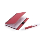 Notizbuch mit Soft-Touch-Cover aus Karton und passendem Kuli, B7 farbe rot zweite Ansicht