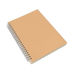 Notizbuch mit Soft-Touch-Cover aus Recycling-Karton bedrucken, A5 farbe braun erste Ansicht