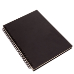 Notizbuch mit Soft-Touch-Cover aus Recycling-Karton bedrucken, A5 farbe schwarz