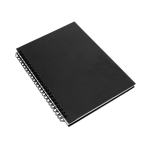 Notizbuch mit Soft-Touch-Cover aus Recycling-Karton bedrucken, A5 farbe schwarz erste Ansicht