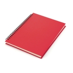 Notizbuch mit Soft-Touch-Cover aus Recycling-Karton bedrucken, A5 farbe rot zweite Ansicht