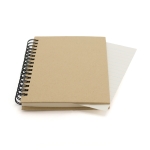 Bedruckbares Notizbuch mit Soft-Touch-Cover aus recyceltem Karton, A6 farbe braun dritte Ansicht