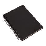 Bedruckbares Notizbuch mit Soft-Touch-Cover aus recyceltem Karton, A6 farbe schwarz