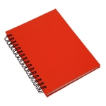 Bedruckbares Notizbuch mit Soft-Touch-Cover aus recyceltem Karton, A6 farbe rot