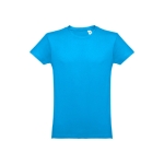 Günstiges T-Shirts aus kardierter Baumwolle, 150 g/m2, THC Luanda farbe cyan-blau zweite Ansicht