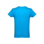 Günstiges T-Shirts aus kardierter Baumwolle, 150 g/m2, THC Luanda farbe cyan-blau dritte Ansicht