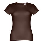 Günstiges tailliertes Damen-T-Shirt aus Baumwolle, 150 g/m2, THC Sofia farbe braun