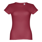 Günstiges tailliertes Damen-T-Shirt aus Baumwolle, 150 g/m2, THC Sofia farbe bordeaux