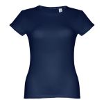 Günstiges tailliertes Damen-T-Shirt aus Baumwolle, 150 g/m2, THC Sofia farbe blau