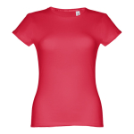 Günstiges tailliertes Damen-T-Shirt aus Baumwolle, 150 g/m2, THC Sofia farbe rot