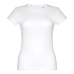 Günstiges tailliertes Damen-T-Shirt aus Baumwolle, 150 g/m2, THC Sofia farbe weiß