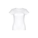 Günstiges tailliertes Damen-T-Shirt aus Baumwolle, 150 g/m2, THC Sofia farbe weiß zweite Ansicht