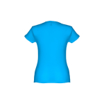 Günstiges tailliertes Damen-T-Shirt aus Baumwolle, 150 g/m2, THC Sofia farbe cyan-blau dritte Ansicht