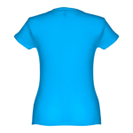 Günstiges tailliertes Damen-T-Shirt aus Baumwolle, 150 g/m2, THC Sofia farbe cyan-blau