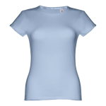 Günstiges tailliertes Damen-T-Shirt aus Baumwolle, 150 g/m2, THC Sofia farbe hellblau