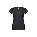 Tailliertes Damen-T-Shirt mit V-Ausschnitt, 150 g/m2, THC Athens farbe schwarz zweite Ansicht