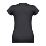 Tailliertes Damen-T-Shirt mit V-Ausschnitt, 150 g/m2, THC Athens farbe schwarz