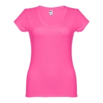 Tailliertes Damen-T-Shirt mit V-Ausschnitt, 150 g/m2, THC Athens farbe pink