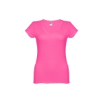 Tailliertes Damen-T-Shirt mit V-Ausschnitt, 150 g/m2, THC Athens farbe pink zweite Ansicht