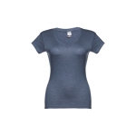 Tailliertes Damen-T-Shirt mit V-Ausschnitt, 150 g/m2, THC Athens farbe blau mamoriert zweite Ansicht