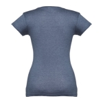 Tailliertes Damen-T-Shirt mit V-Ausschnitt, 150 g/m2, THC Athens farbe blau mamoriert