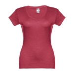 Tailliertes Damen-T-Shirt mit V-Ausschnitt, 150 g/m2, THC Athens farbe marmorrot