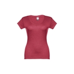 Tailliertes Damen-T-Shirt mit V-Ausschnitt, 150 g/m2, THC Athens farbe marmorrot zweite Ansicht