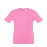 Günstiges Kinder-T-Shirt bedrucken aus Baumwolle, 150 g/m2, THC Quito farbe rosa