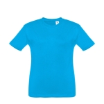 Günstiges Kinder-T-Shirt bedrucken aus Baumwolle, 150 g/m2, THC Quito farbe cyan-blau