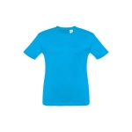 Günstiges Kinder-T-Shirt bedrucken aus Baumwolle, 150 g/m2, THC Quito farbe cyan-blau zweite Ansicht