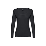 Langärmeliges Damen-T-Shirts aus Baumwolle, 150 g/m2, THC Bukarest farbe schwarz zweite Ansicht