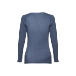 Langärmeliges Damen-T-Shirts aus Baumwolle, 150 g/m2, THC Bukarest farbe blau mamoriert dritte Ansicht