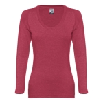 Langärmeliges Damen-T-Shirts aus Baumwolle, 150 g/m2, THC Bukarest farbe marmorrot