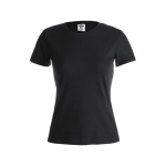 Damen-T-Shirts mit Logo aus Baumwolle, 150 g/m2, Keya farbe schwarz erste Ansicht