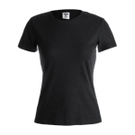 Damen-T-Shirts mit Logo aus Baumwolle, 150 g/m2, Keya farbe schwarz