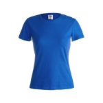 Damen-T-Shirts mit Logo aus Baumwolle, 150 g/m2, Keya farbe blau erste Ansicht