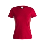 Damen-T-Shirts mit Logo aus Baumwolle, 150 g/m2, Keya farbe rot erste Ansicht