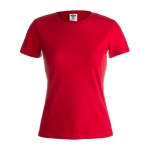 Damen-T-Shirts mit Logo aus Baumwolle, 150 g/m2, Keya farbe rot