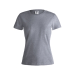 Damen-T-Shirts mit Logo aus Baumwolle, 150 g/m2, Keya farbe grau erste Ansicht