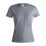 Damen-T-Shirts mit Logo aus Baumwolle, 150 g/m2, Keya farbe grau