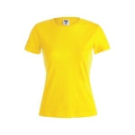 Damen-T-Shirts mit Logo aus Baumwolle, 150 g/m2, Keya farbe gelb erste Ansicht