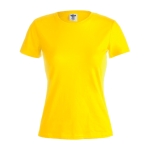 Damen-T-Shirts mit Logo aus Baumwolle, 150 g/m2, Keya farbe gelb