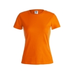 Damen-T-Shirts mit Logo aus Baumwolle, 150 g/m2, Keya farbe orange erste Ansicht